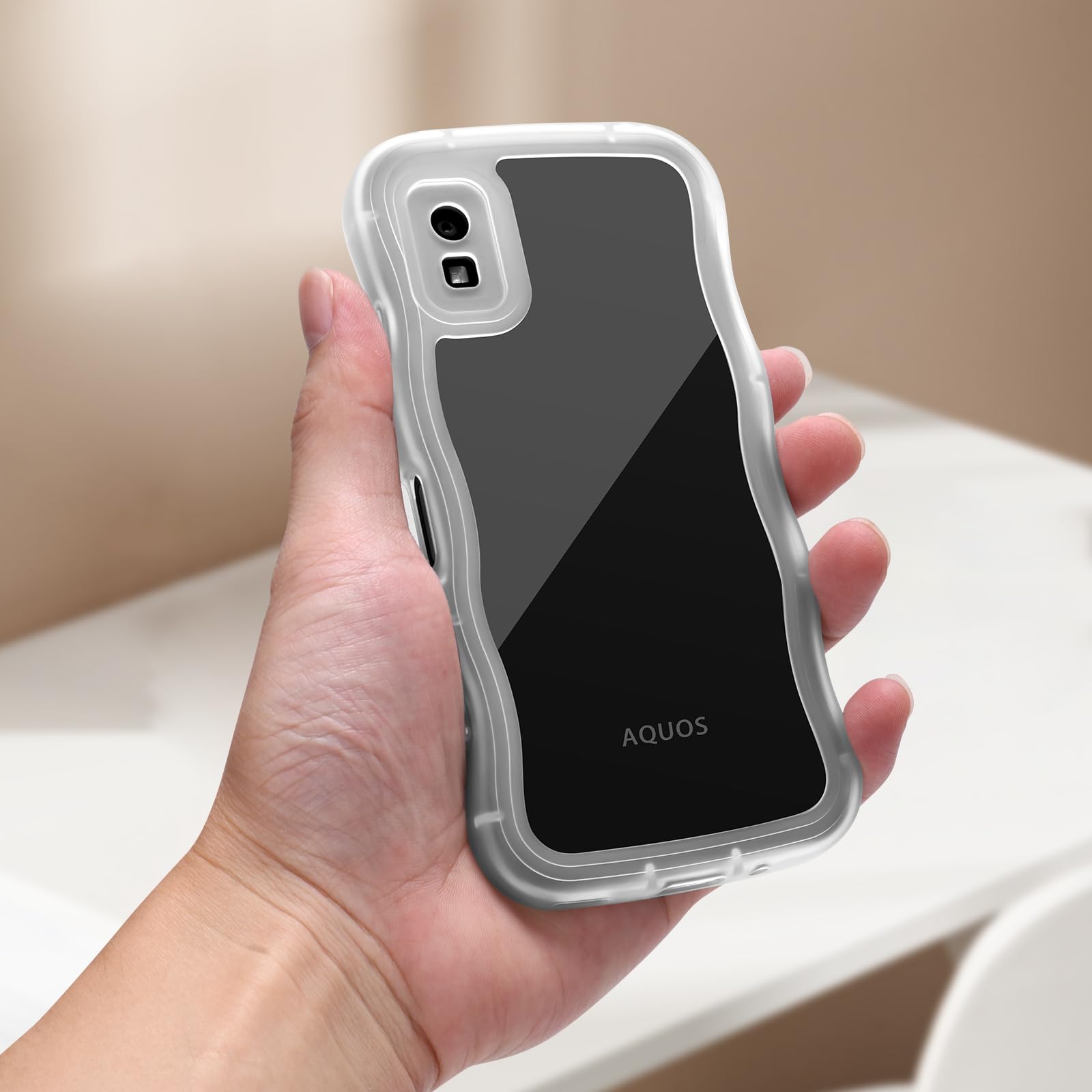 Amazon.co.jp: AQUOS wish3 ケース クリア ウェーブ SH-53D TPU波状の